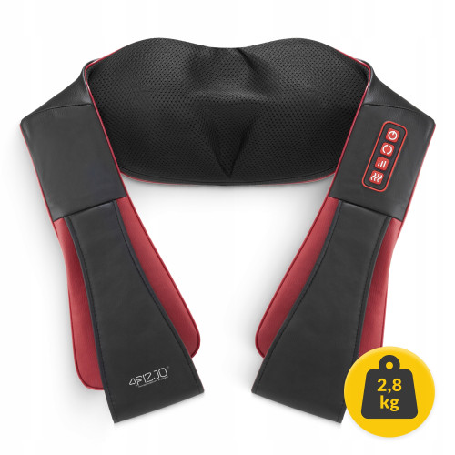 Массажная подушка  4FIZJO Shiatsu Pro+ для шеи и спины Black/Red - фото №2